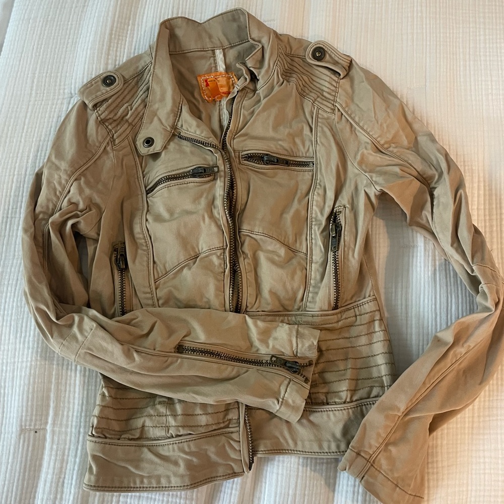 Tan biker jacket